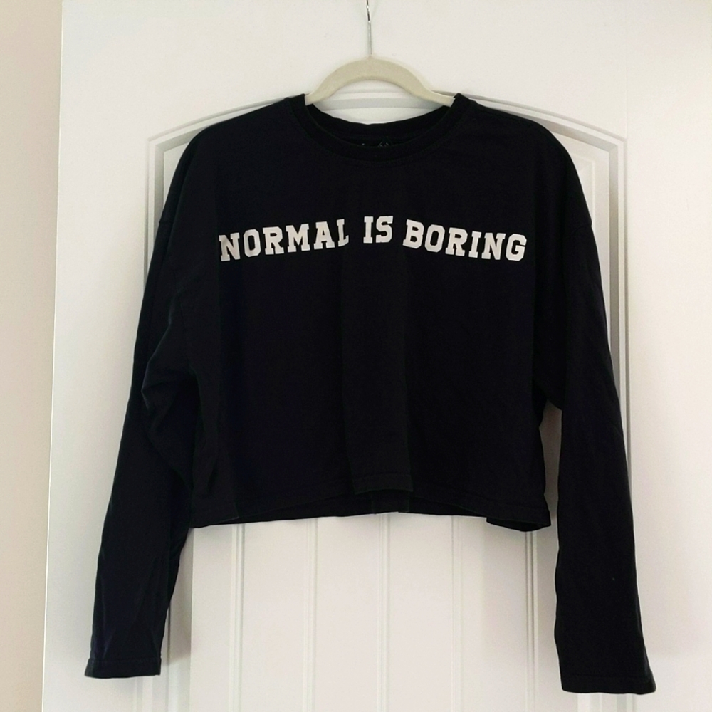 Normal is Boring cropped tee